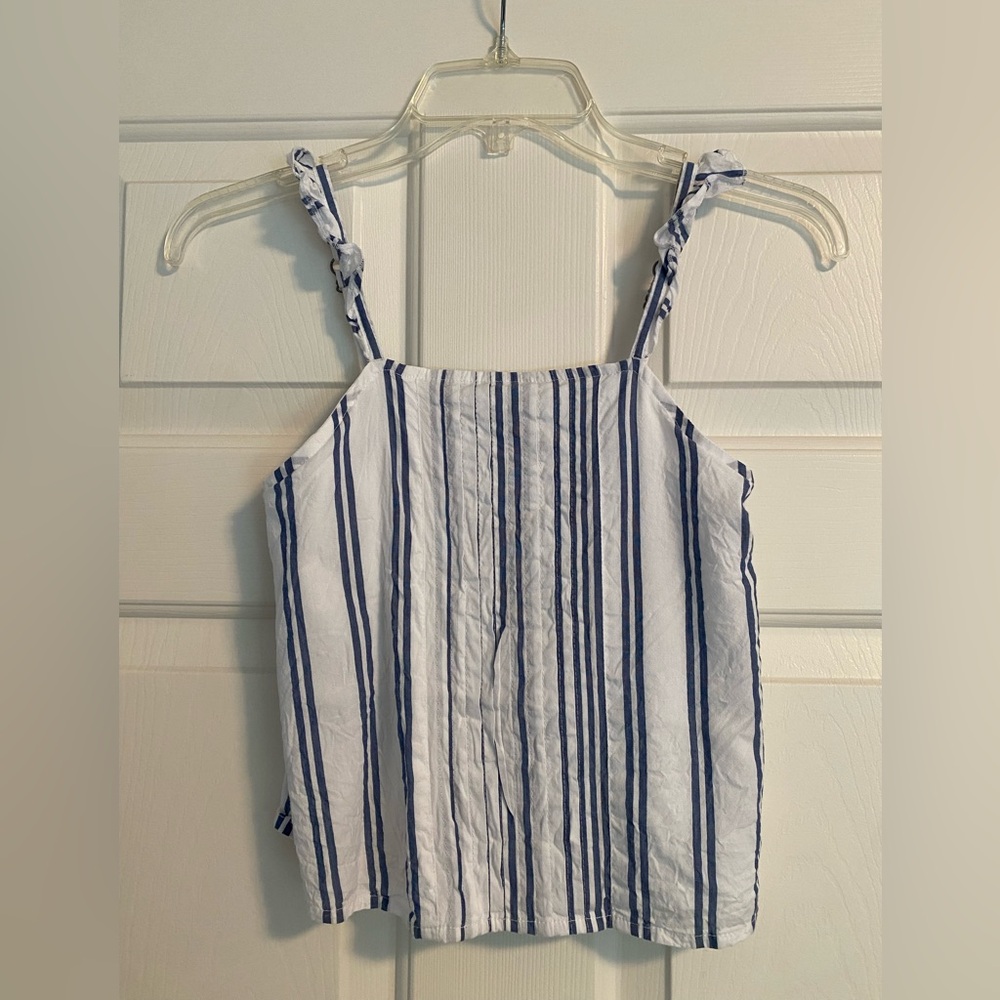 Abercrombie Kids Navy and White Striped Tank Top